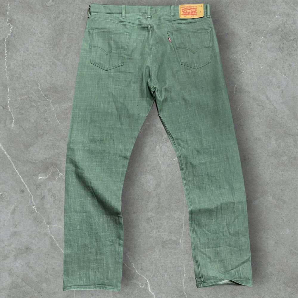 Levi's 501 White Oak Cone Denim Green Straight Leg Jeans Men's Size 38W x 34L